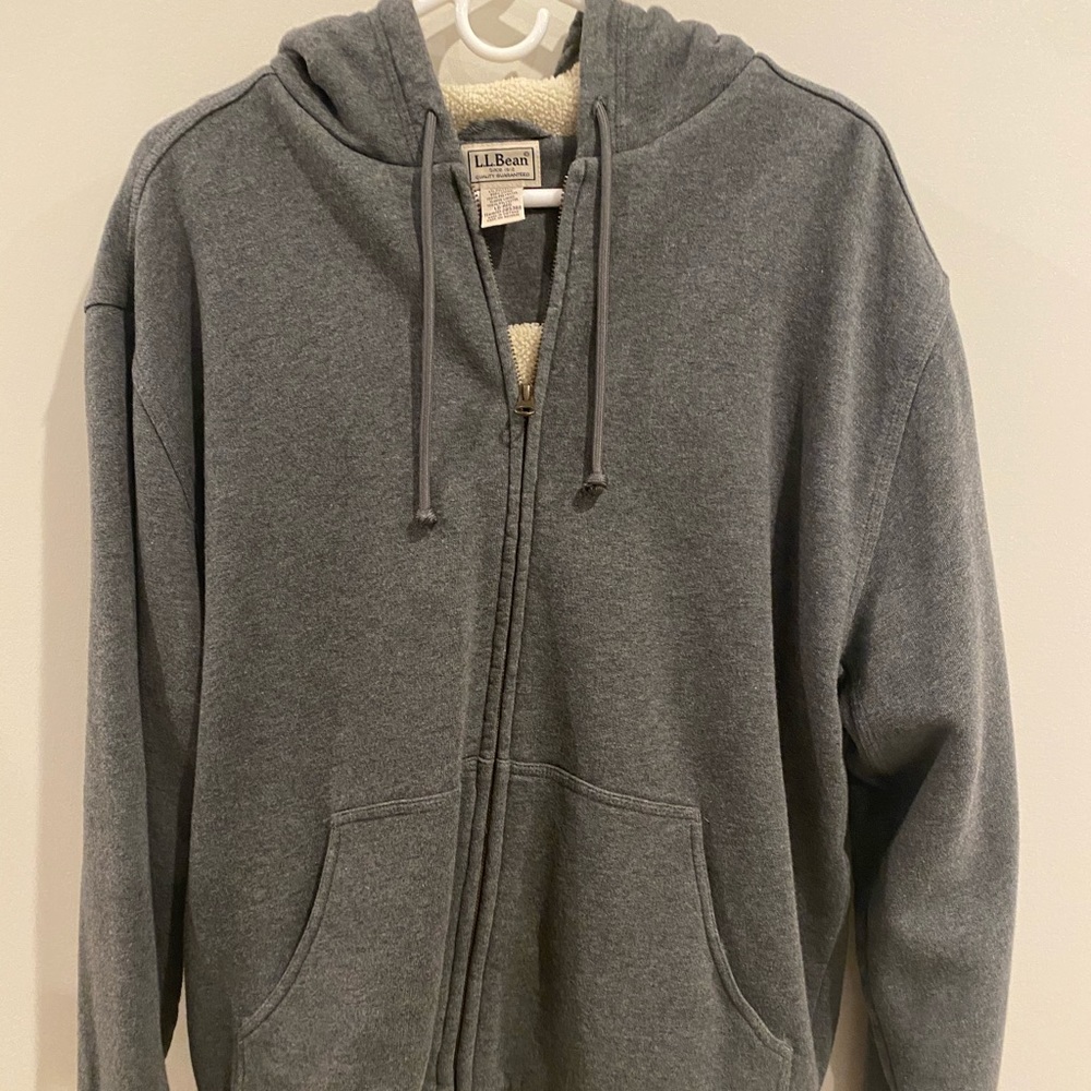 LL Bean fleece lined zipper hoodie